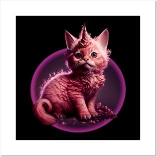 kitten unicorn Posters and Art